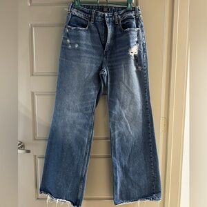 Abercrombie & Fitch Annie High Rise Wide Leg Distressed Jeans 28/6